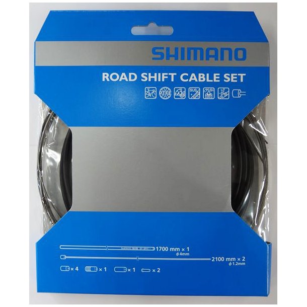 Gearkabel st Shimano Optislik PTFE sort til Racer/Sports/MTB cykler
