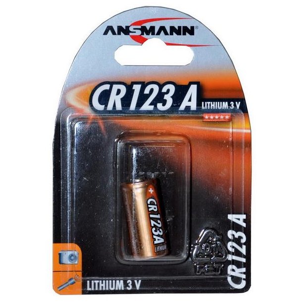 Element / Batteri ANSMANN (12)  CR123A 3V 1400mAh (1 stk. blister)  Alkaline