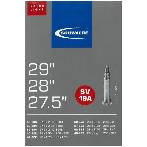 Slange Schwalbe 700x38-62C  SV19A X-light ske FV40 27/29